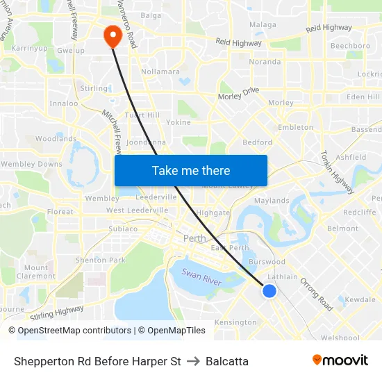 Shepperton Rd Before Harper St to Balcatta map