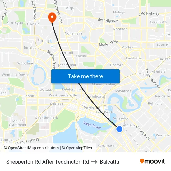 Shepperton Rd After Teddington Rd to Balcatta map