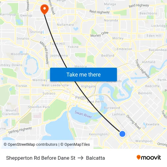 Shepperton Rd Before Dane St to Balcatta map