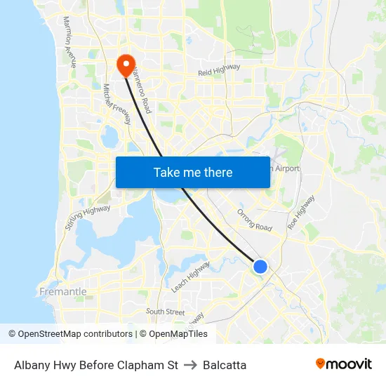 Albany Hwy Before Clapham St to Balcatta map