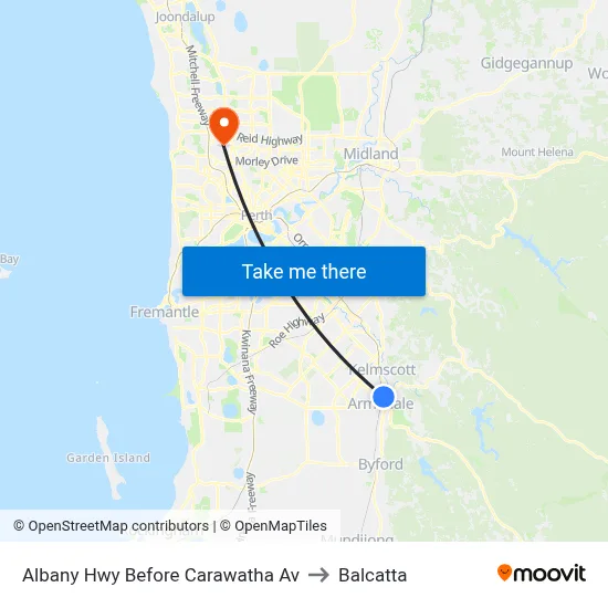 Albany Hwy Before Carawatha Av to Balcatta map