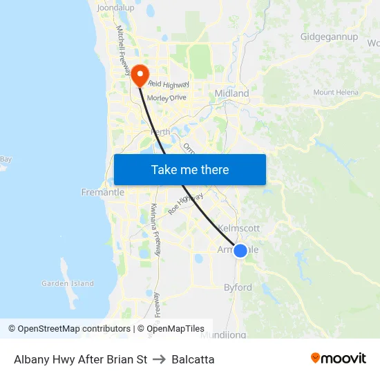 Albany Hwy After Brian St to Balcatta map