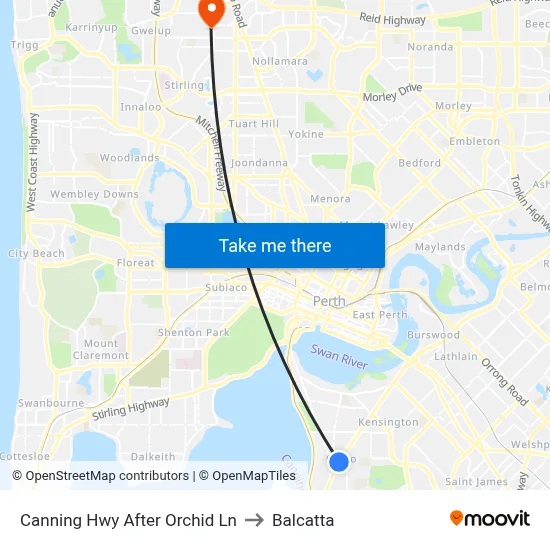 Canning Hwy After Orchid Ln to Balcatta map