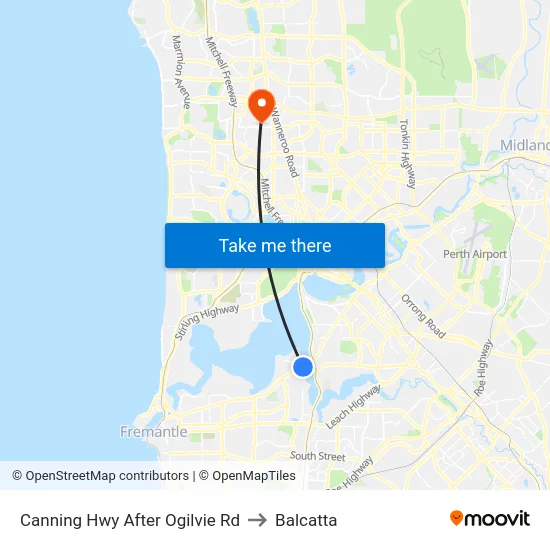Canning Hwy After Ogilvie Rd to Balcatta map