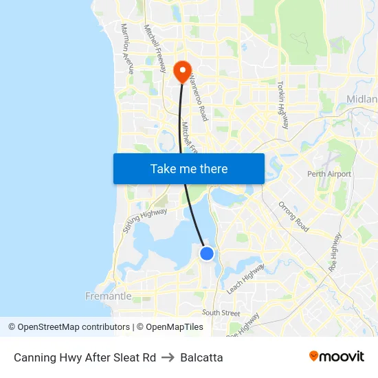 Canning Hwy After Sleat Rd to Balcatta map
