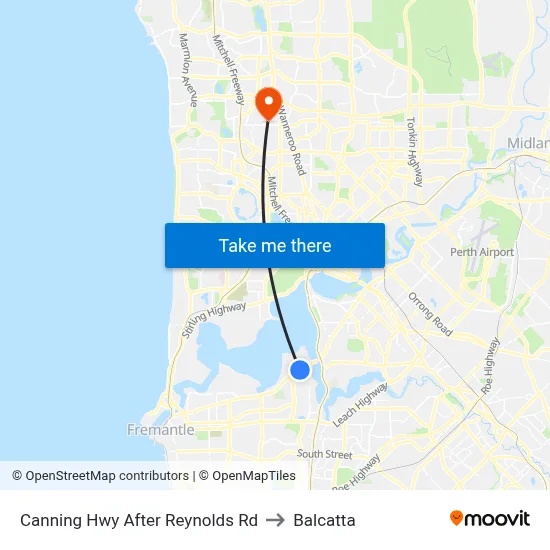 Canning Hwy After Reynolds Rd to Balcatta map
