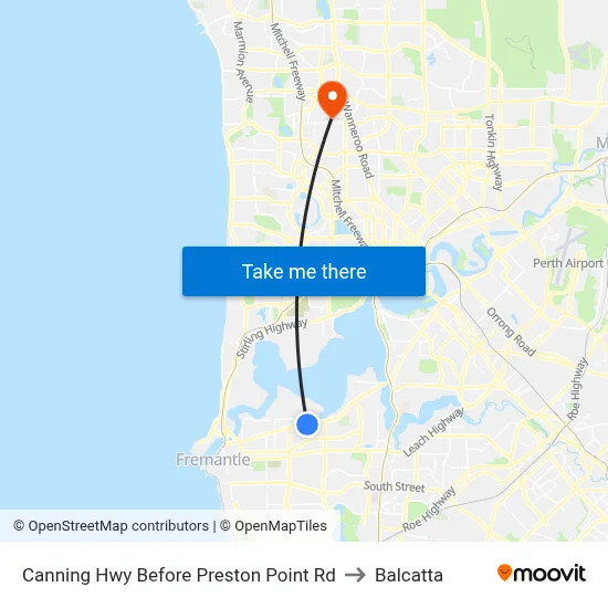 Canning Hwy Before Preston Point Rd to Balcatta map