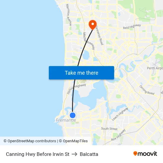 Canning Hwy Before Irwin St to Balcatta map