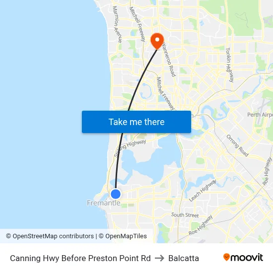 Canning Hwy Before Preston Point Rd to Balcatta map