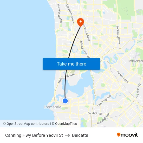Canning Hwy Before Yeovil St to Balcatta map
