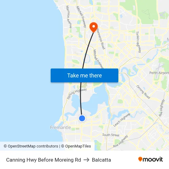 Canning Hwy Before Moreing Rd to Balcatta map