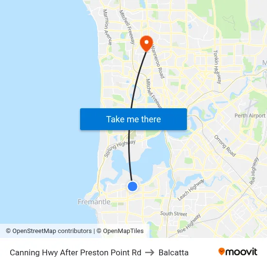 Canning Hwy After Preston Point Rd to Balcatta map
