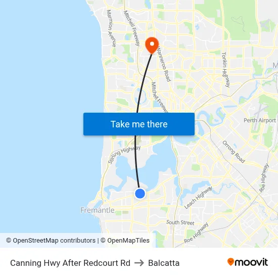 Canning Hwy After Redcourt Rd to Balcatta map