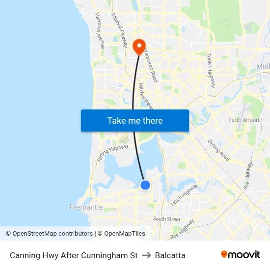 Canning Hwy After Cunningham St to Balcatta map