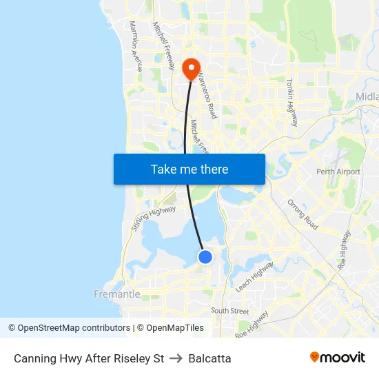 Canning Hwy After Riseley St to Balcatta map