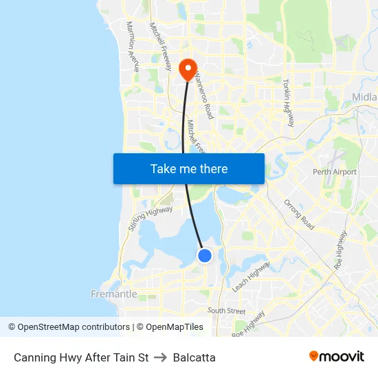 Canning Hwy After Tain St to Balcatta map
