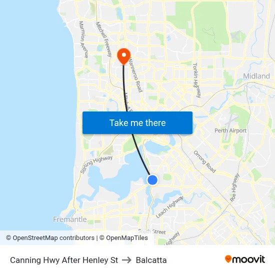 Canning Hwy After Henley St to Balcatta map