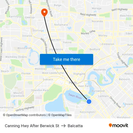 Canning Hwy After Berwick St to Balcatta map