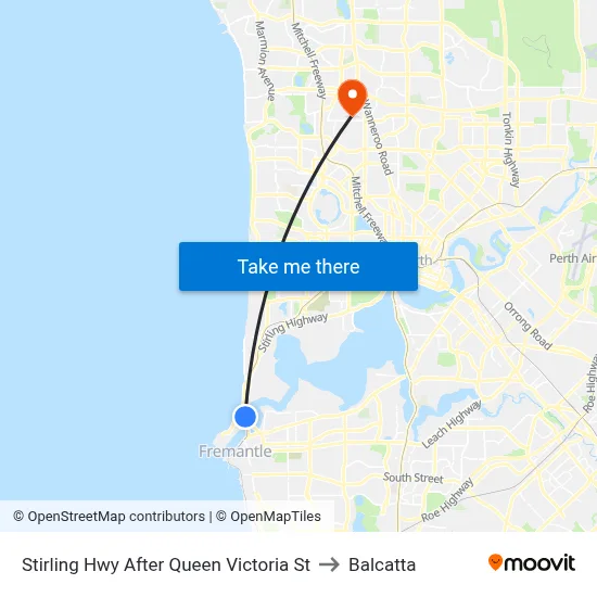 Stirling Hwy After Queen Victoria St to Balcatta map