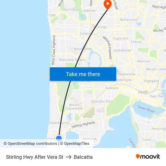 Stirling Hwy After Vera St to Balcatta map