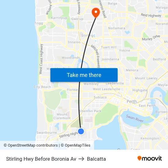Stirling Hwy Before Boronia Av to Balcatta map