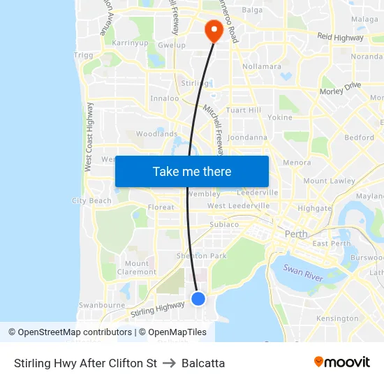 Stirling Hwy After Clifton St to Balcatta map