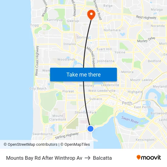 Mounts Bay Rd After Winthrop Av to Balcatta map