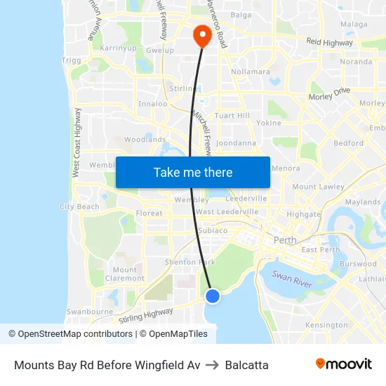 Mounts Bay Rd Before Wingfield Av to Balcatta map