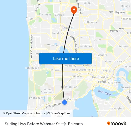 Stirling Hwy Before Webster St to Balcatta map