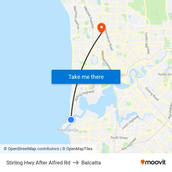 Stirling Hwy After Alfred Rd to Balcatta map