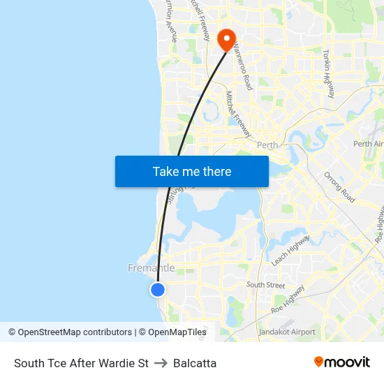 South Tce After Wardie St to Balcatta map