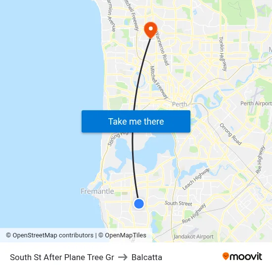 South St After Plane Tree Gr to Balcatta map