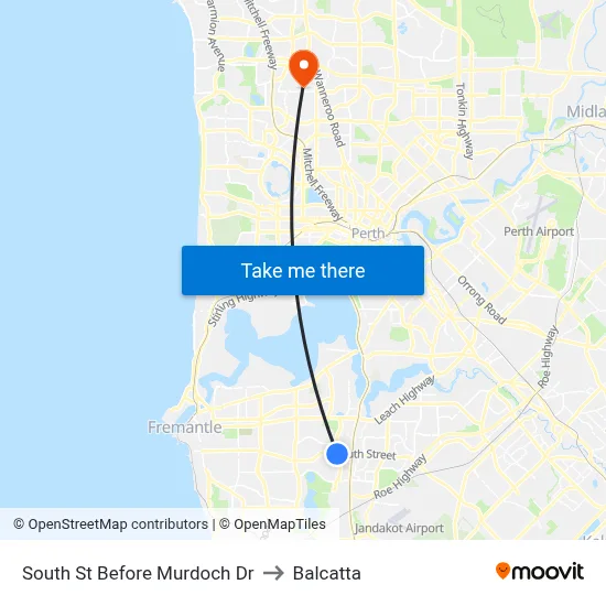 South St Before Murdoch Dr to Balcatta map