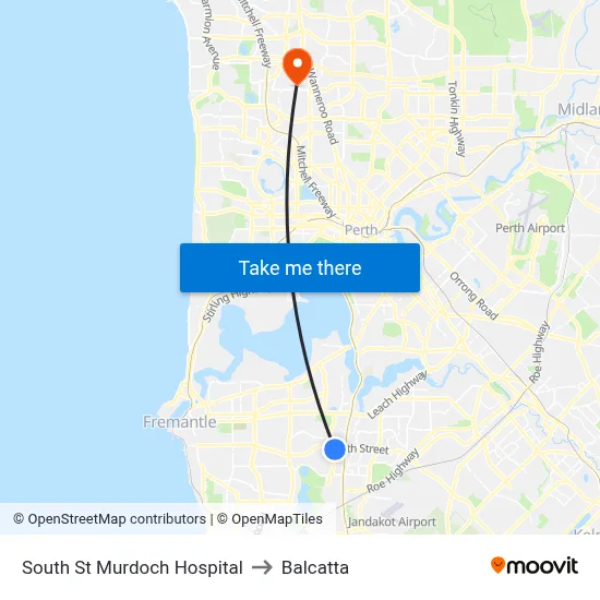 South St Murdoch Hospital to Balcatta map