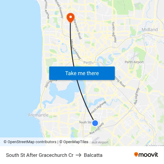 South St After Gracechurch Cr to Balcatta map