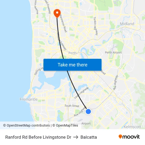 Ranford Rd Before Livingstone Dr to Balcatta map