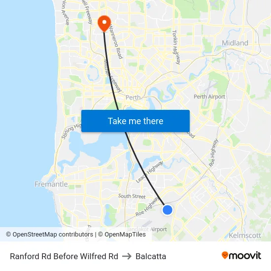 Ranford Rd Before Wilfred Rd to Balcatta map