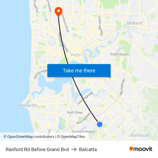 Ranford Rd Before Grand Bvd to Balcatta map