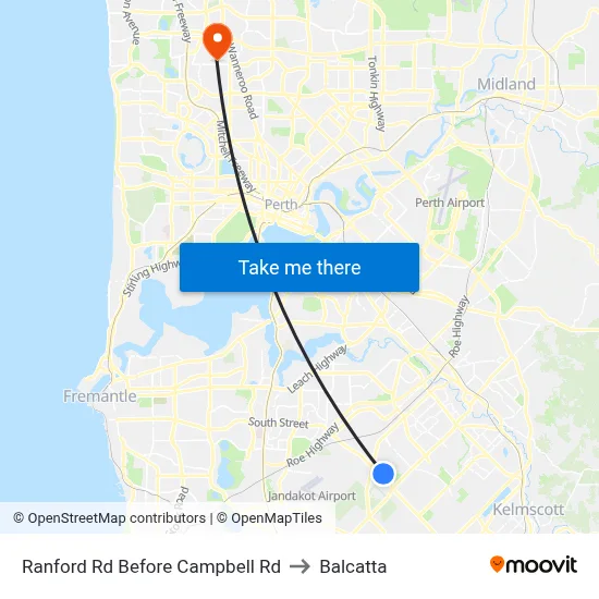 Ranford Rd Before Campbell Rd to Balcatta map