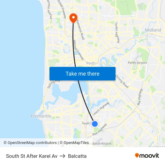 South St After Karel Av to Balcatta map