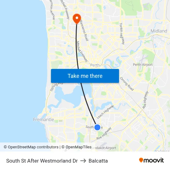 South St After Westmorland Dr to Balcatta map