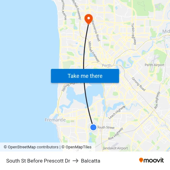South St Before Prescott Dr to Balcatta map