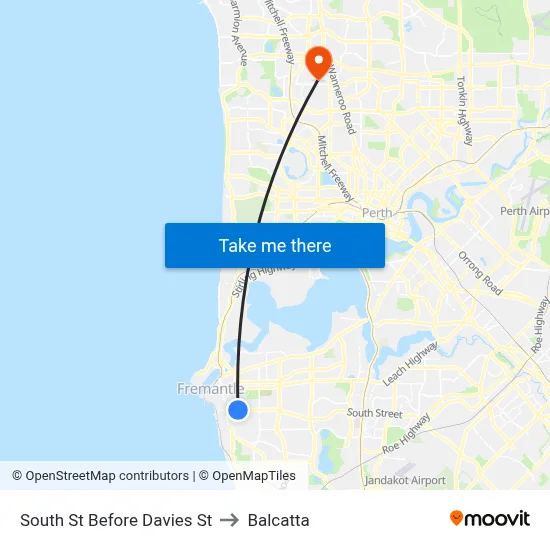 South St Before Davies St to Balcatta map