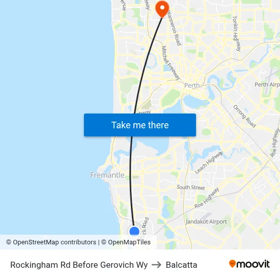 Rockingham Rd Before Gerovich Wy to Balcatta map