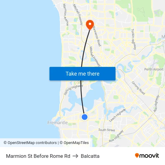 Marmion St Before Rome Rd to Balcatta map