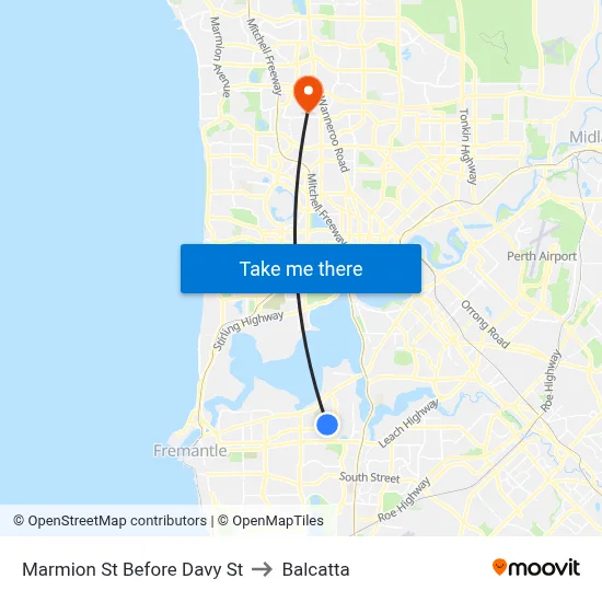 Marmion St Before Davy St to Balcatta map