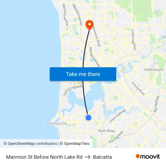 Marmion St Before North Lake Rd to Balcatta map