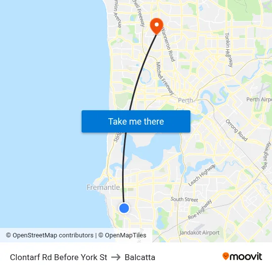 Clontarf Rd Before York St to Balcatta map