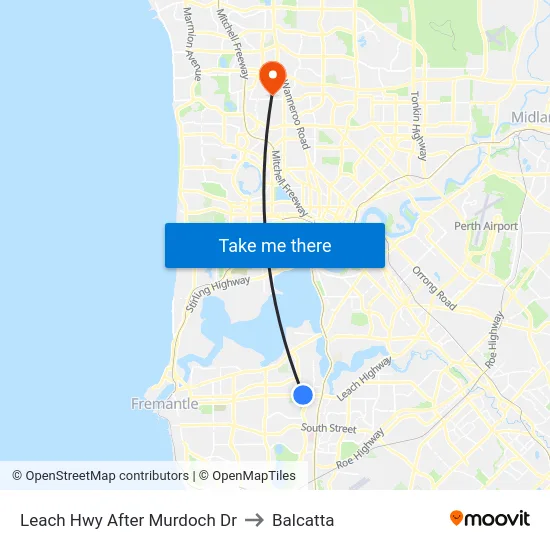 Leach Hwy After Murdoch Dr to Balcatta map