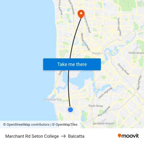 Marchant Rd Seton College to Balcatta map